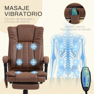 Silla Oficina Masaje 6 Puntos Cuero Sintético