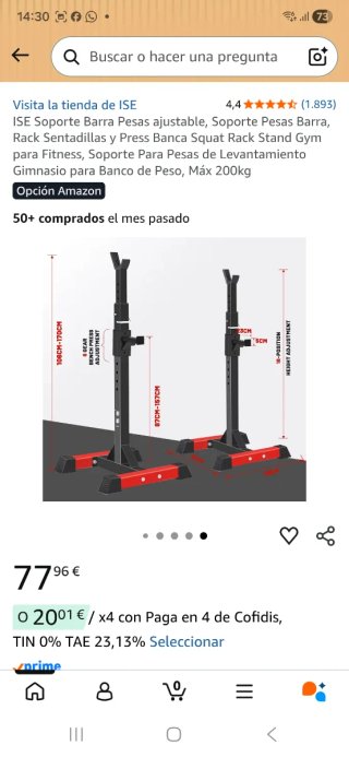 Soportes para Barra de Pesas ISE