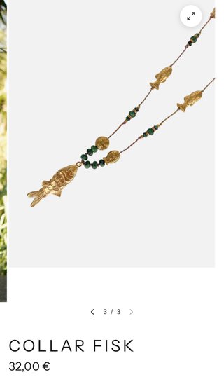 Collar pez dorado y verde