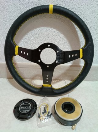 Volante semidesplazado y piña corta Golf Mk3 Ibiza