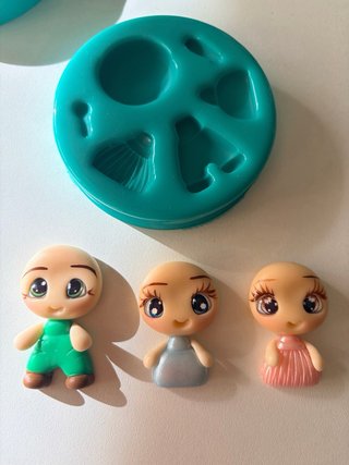 Molde silicona figuras infantiles y ojos resinados