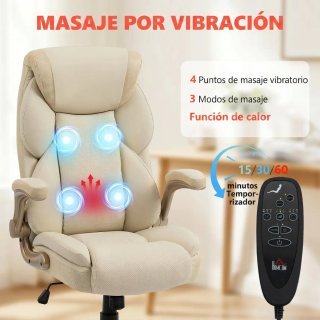Silla de Oficina Ergonómica Beige