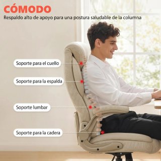 Silla de Oficina Ergonómica Beige