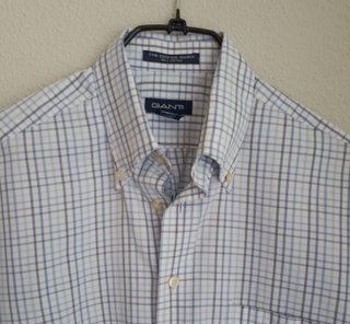 Camisa GANT cuadros azul y blanco