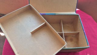 Caja Costurero Tela Diseño Tartán