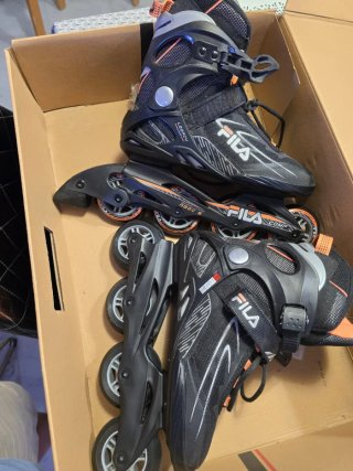 Patines en línea Fila negros y naranjas