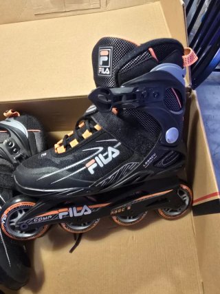 Patines en línea Fila negros y naranjas
