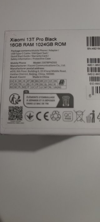 Xiaomi 13T Pro 16gb/1TB  nero