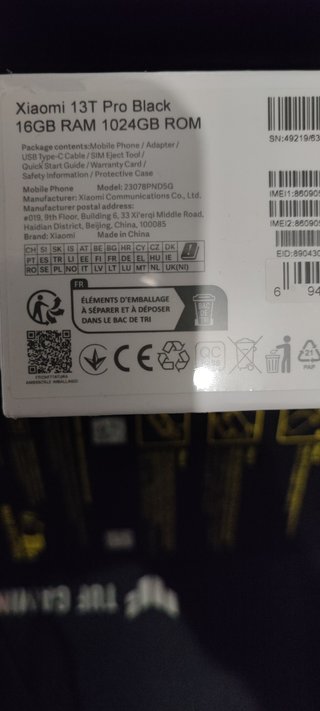 Xiaomi 13T Pro 16gb/1TB  nero