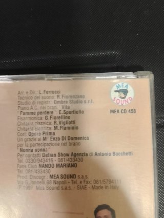 Nando Mariano, vita prima stampa mea sound CD 1996