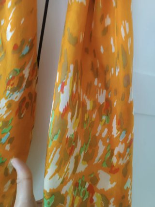 Pañuelo Seda Museo Naranja y Amarillo