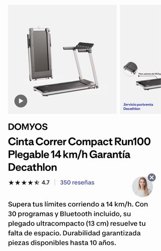 Cinta de correr Domyos RUN100