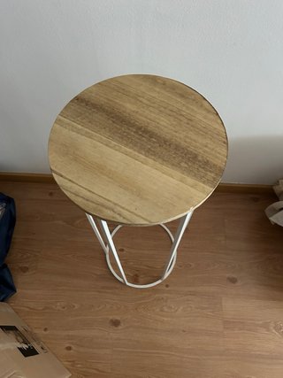 Mesita auxiliar madera y metal