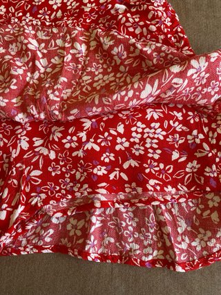 Falda pantalon Stradivarius fruncida floral XXS