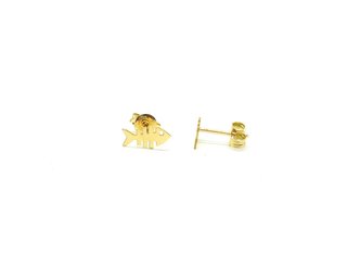 Pendientes oro 18k raspa pescado 10mm - 3527