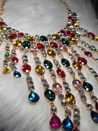 Collana multicolor placcata oro
