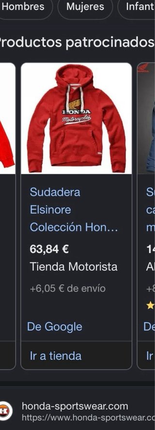 Sudadera Honda Motorcycles con Capucha Roja XS