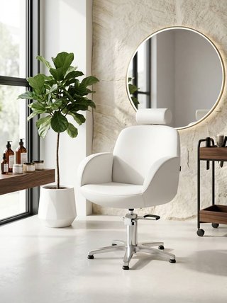 SILLÓN DE PIEL PARA PELUQUERÍA