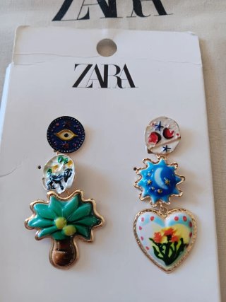 Pendientes Zara Colgantes Multicolor