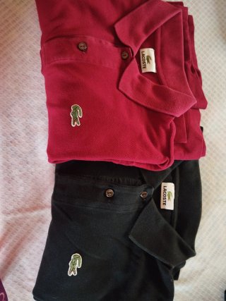 2 Polos Lacoste Hombre Talla M/L Negro i granate