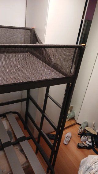 Cama alta metal malla escalera