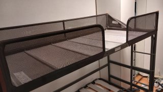 Cama alta metal malla escalera