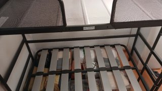 Cama alta metal malla escalera