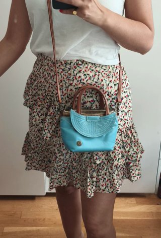 Bolso capote mini Mira la Marela azul/marrón