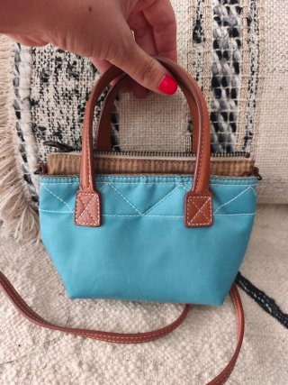 Bolso capote mini Mira la Marela azul/marrón