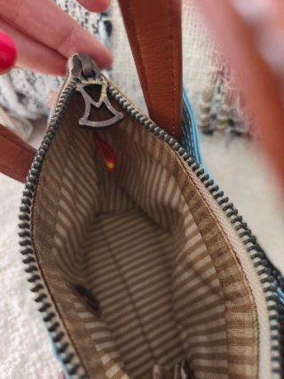 Bolso capote mini Mira la Marela azul/marrón