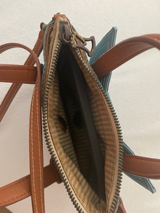 Bolso capote mini Mira la Marela azul/marrón
