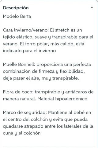 Colchón para cuna