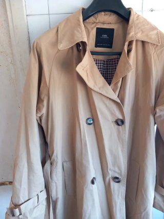 Gabardina Beige Zara Talla L Cinturón