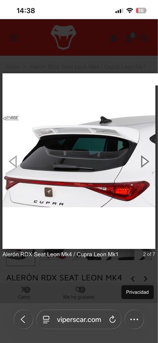 Alerón RDX Seat Leon MK4 / Cupra Leon MK1