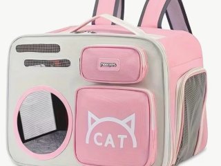Mochila transportín para gatos Meerpet rosa