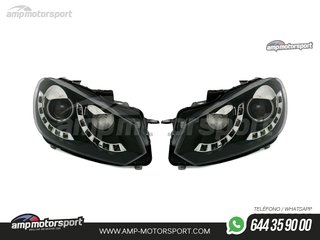 FAROS DELANTEROS OJOS DE ANGEL + LUZ DIURNA PARA VOLKSWAGEN GOLF MK6