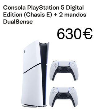 PS5 Digital Edition + 2 mandos DualSense