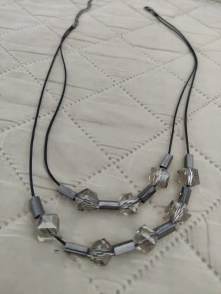 Collana doppia di 50 cm. con perle sfaccettate