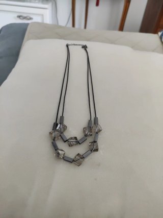 Collana doppia di 50 cm. con perle sfaccettate