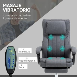 Silla Oficina Reclinable Giratoria Gris