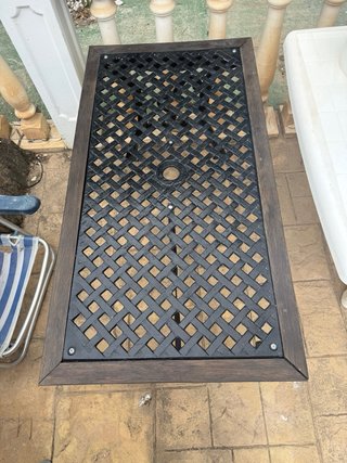 Conjunto de madera y hierro jardin