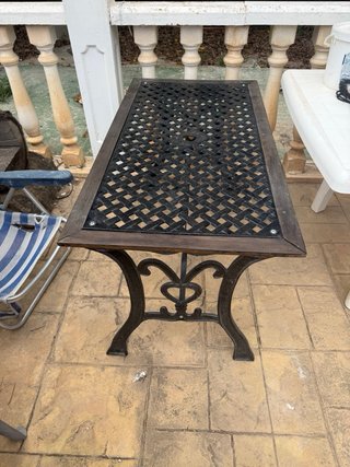 Conjunto de madera y hierro jardin