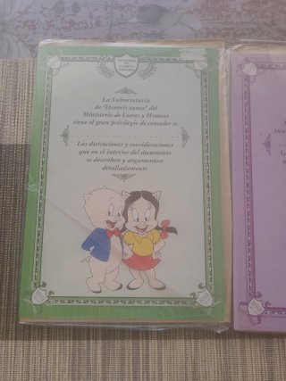 2 Postales Looney Tunes Ministerio Honores