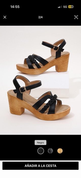 Sandalias de plataforma negras y marrones
