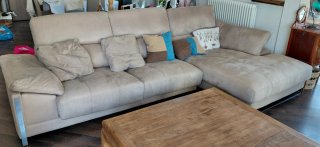 Sofá Chaise Longue Beige 4-5 Plazas
