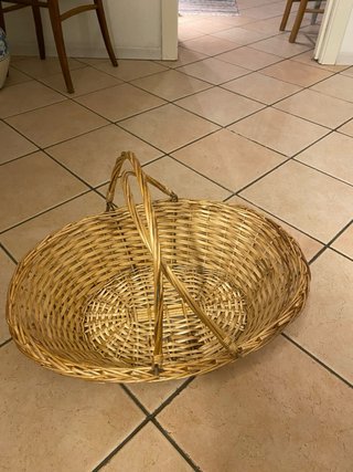 Cesto grande vimini manici pieghevoli