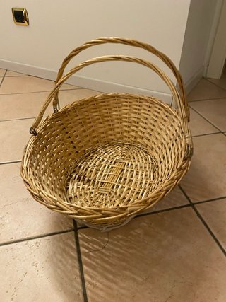 Cesto grande vimini manici pieghevoli