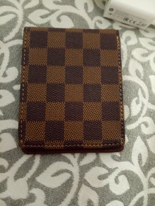 Billetera Cuadros Marrón y Beige