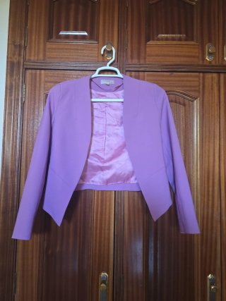 Traje de vestir morado mujer