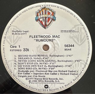 FLEETWOOD MAC VINILO LP RUMOUS 1982